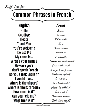 french sayings translated to english